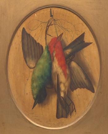 Bird trompe l'oeil by 
																			Carlo Coppini