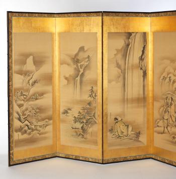 Six Panel Harimaze Screen by 
																			Hogen Tansaku