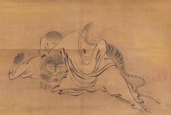 Three Sleepers by 
																			 Kano Sansetsu