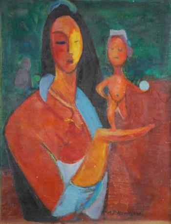 Mother and child by 
																			Abraham Hankins