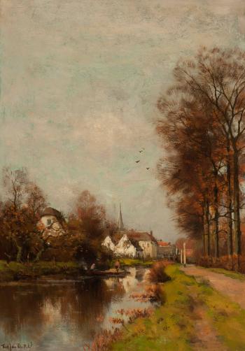 On the river Vecht by 
																	Fredericus Jacobus van Rossum du Chattel