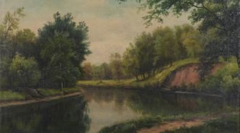 Country river landscape by 
																			Henry Howard Bagg