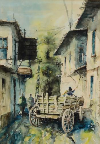 Ankara street scene with cart by 
																			Isil Ozisik