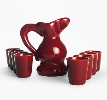 Pitcher And Eight Cups by 
																	 Vallauris