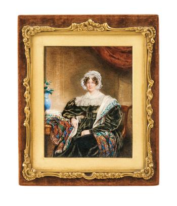 Portrait De Femme, Portant Un Châle Coloré by 
																	William Egley