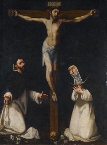 The Crucifixion With Saints Dominic and Catherine of Siena by 
																	Enrique Trozo