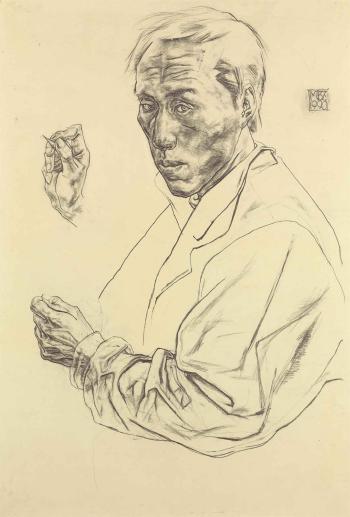 Portrait of a Man; & Man Drawing by 
																	 Ma Baozhong