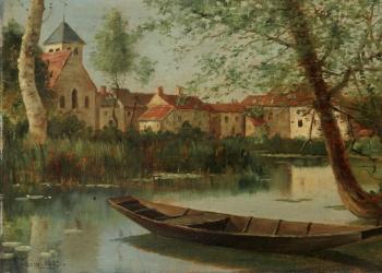Barque sur la rivière by 
																	Armand Guery