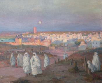 Femmes en Blanc aux Abord de Rabat by 
																	Joseph de la Neziere