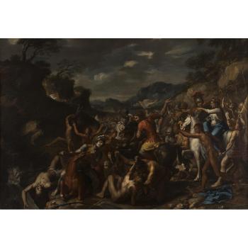 La bataille de Tomyris contre Cyrus by 
																	Dominicus van Wynen