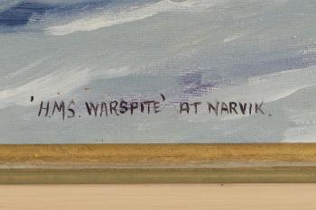 HMS Warspite at Narvik by 
																			John Trueman