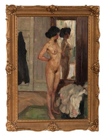 Nude Before a Mirror by 
																	Wilhelm Gallhof