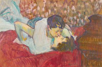 Au Lit: Le Baiser by 
																	Henri de Toulouse-Lautrec
