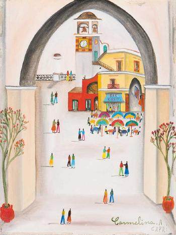 Campanile con orologio e arco by 
																	Carmelina di Capri
