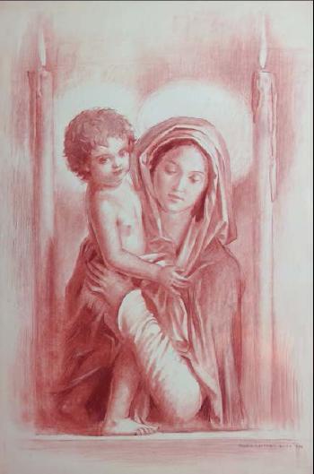 Madonna con Bambino by 
																	Mario Caffaro Rore