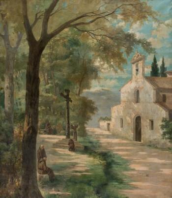 El huerto del convento by 
																	Emilio Sala y Frances