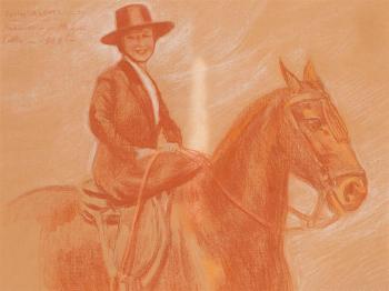 Mujer a caballo by 
																	Carlos Vasquez y Obeda