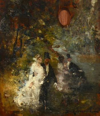 Les mariés by 
																			Gustave Maincent