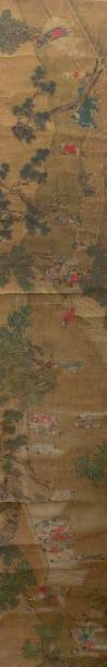 Des étrangers présentant des trésors exotiques à un empereur chinois by 
																	 Zhou Wenju