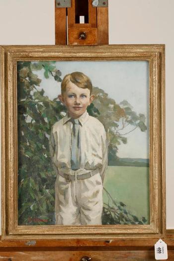 A portrait of Thomas Edward Wilson as a child in 1942 by 
																			Ethel Gabain