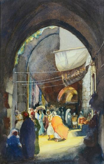 Figures in the Souk by 
																	Anna Rychter-May