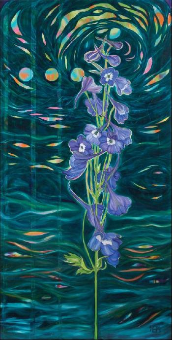 Om delphinium by 
																	Andrea Lahue