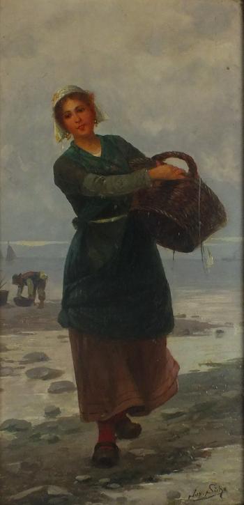 Dutch oyster girl, the lobster catcher by 
																			Jas Sulze