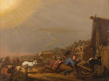 Annunciation to the Shepherds by 
																			Jan van Ossenbeeck