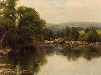 Landscape - At the Wye by 
																			Florence A Saltmer