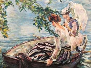 Two Ladies In a Boat by 
																			Edward Cucuel