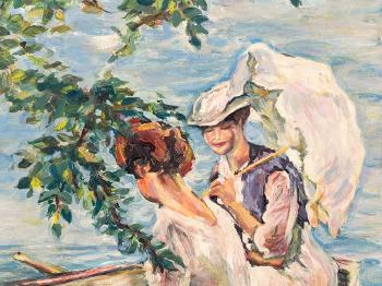 Two Ladies In a Boat by 
																			Edward Cucuel