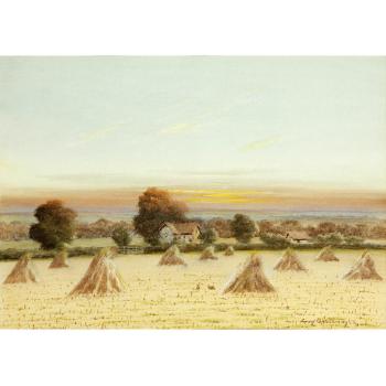 Harvest landscape by 
																			George Oyston