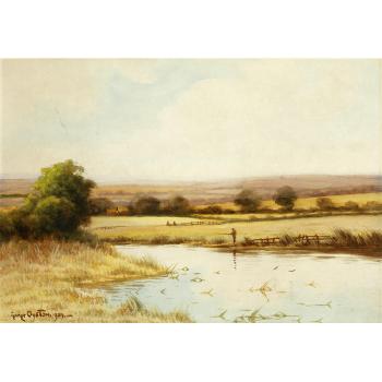 Harvest landscape by 
																			George Oyston