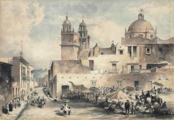 Plaza de San Diego, Ciudad de Guanajuato; and Aquascalientes, El paso del viatico by 
																	Daniel Thomas Egerton