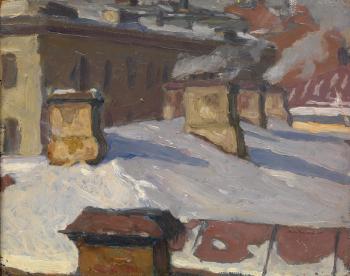 Roofs in Winter by 
																	Nikolai Petrovich Krymov