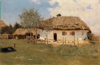 Peasant Hut in Ukrainian Village by 
																	Sergei Ivanovich Svetoslavsky