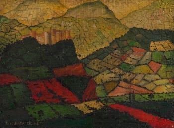 Landscape of Imereti with a Red Road by 
																	David Kakabadze