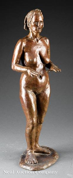 Standing Female Nude Gesticulating with Her Hands by 
																			Charles Fritchie