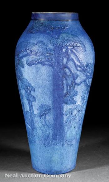 Rare and Monumental Scenic Landscape Vase by 
																			Henrietta Davidson Bailey