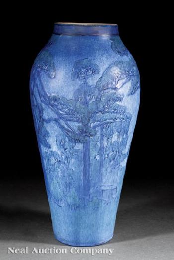 Rare and Monumental Scenic Landscape Vase by 
																			Henrietta Davidson Bailey