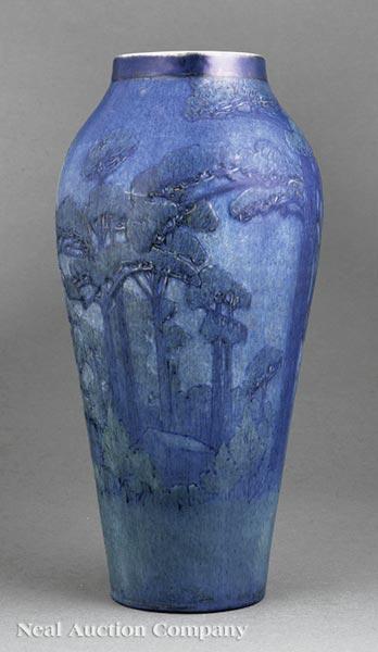 Rare and Monumental Scenic Landscape Vase by 
																			Henrietta Davidson Bailey