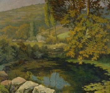 Paesaggio con laghetto by 
																	Emile Eugene Fauconnier