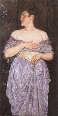 Lady in a Purple Dress by 
																	Josef Ingris