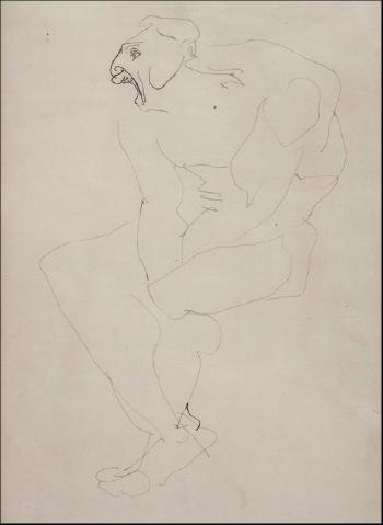 Male Nude (Study for Sculpture) by 
																	Henri Gaudier-Brzeska