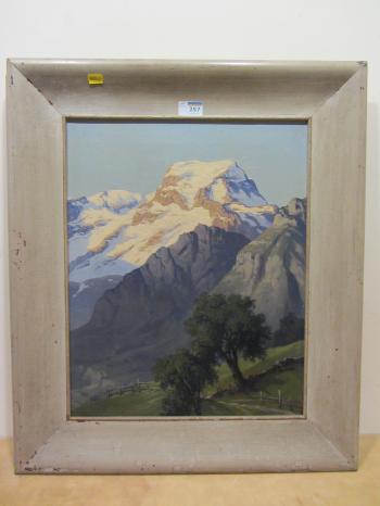 Alpine Scene by 
																			Jakob Edwin Bachmann