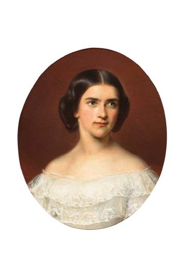 Portrait der Jenny Freifrau von Ostini, geb. von Hofstetten by 
																			Arthur von Ramberg