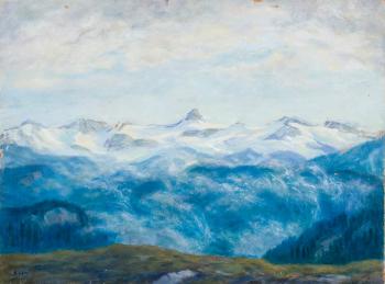 Bergkette in Vorarlberg by 
																			Karl Eyth