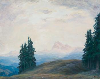 Voralpine Landschaft in Vorarlberg by 
																			Karl Eyth