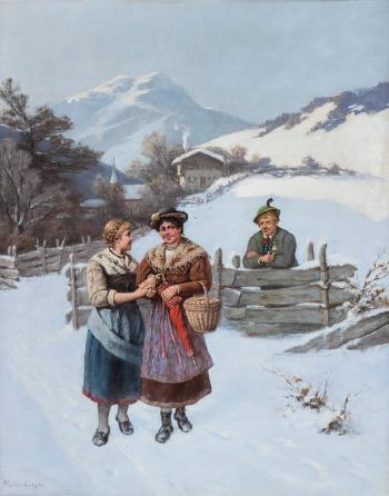 Winterlandschaft in Oberbayern by 
																			Albert Muller-Lingke