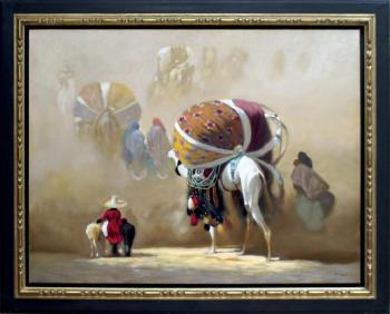 Caravane dans les vents du désert by 
																	Hocine Ziani